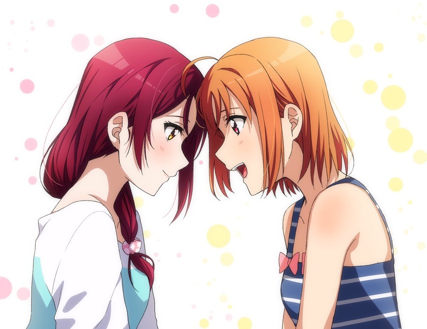 sakurauchi riko and takami chika (love live! and 1 more) drawn by kougi_hiroshi