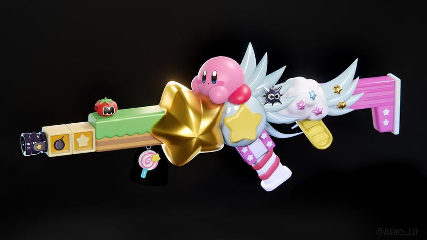 kirby and gordo (kirby and 1 more) drawn by aero_lit