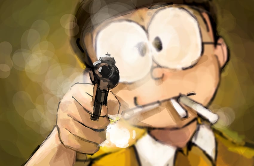 nobi nobita and shutoku mukai (doraemon and 1 more) drawn by mochizuki_tagosaku