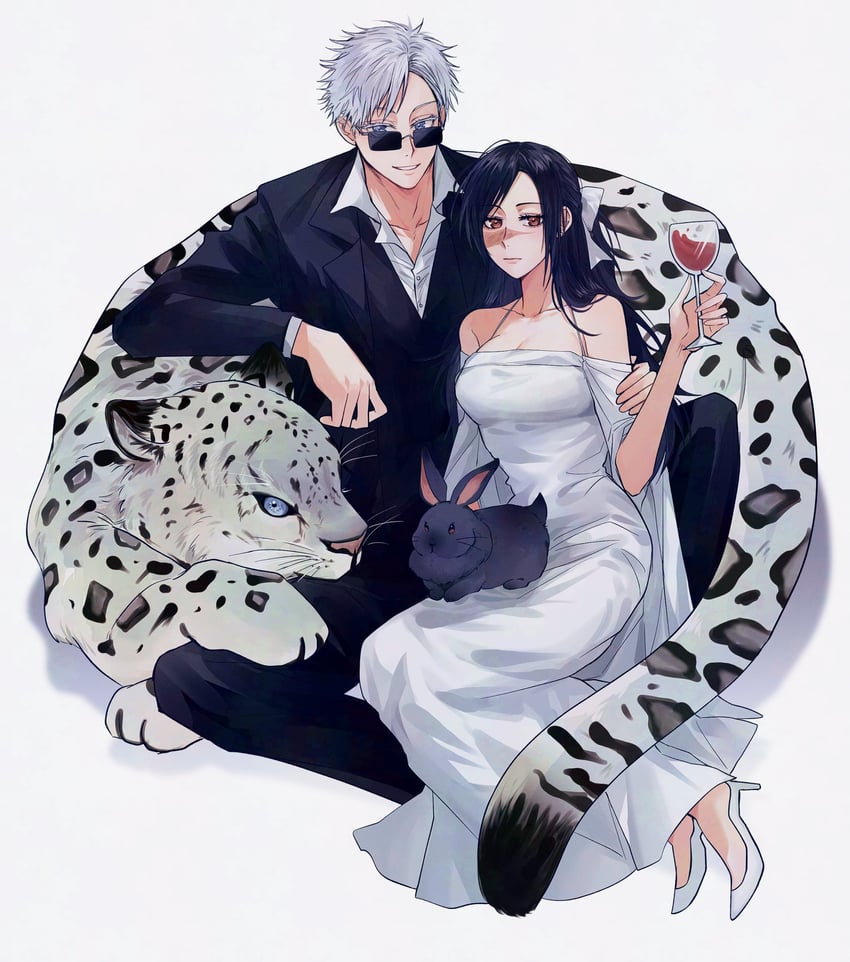 gojou satoru and iori utahime (jujutsu kaisen) drawn by matchi_(ginger.8)