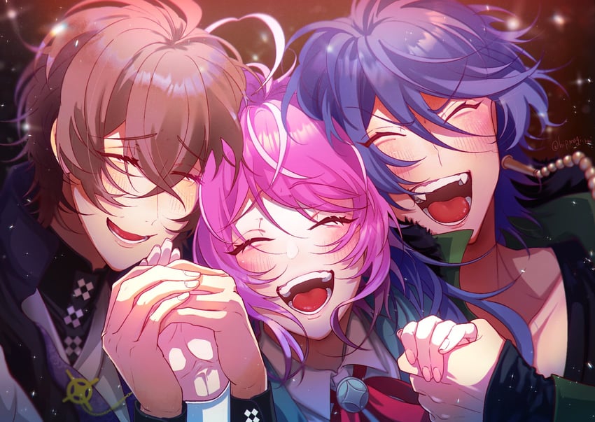 amemura ramuda, arisugawa dice, and yumeno gentaro (hypnosis mic) drawn by magi_rui2