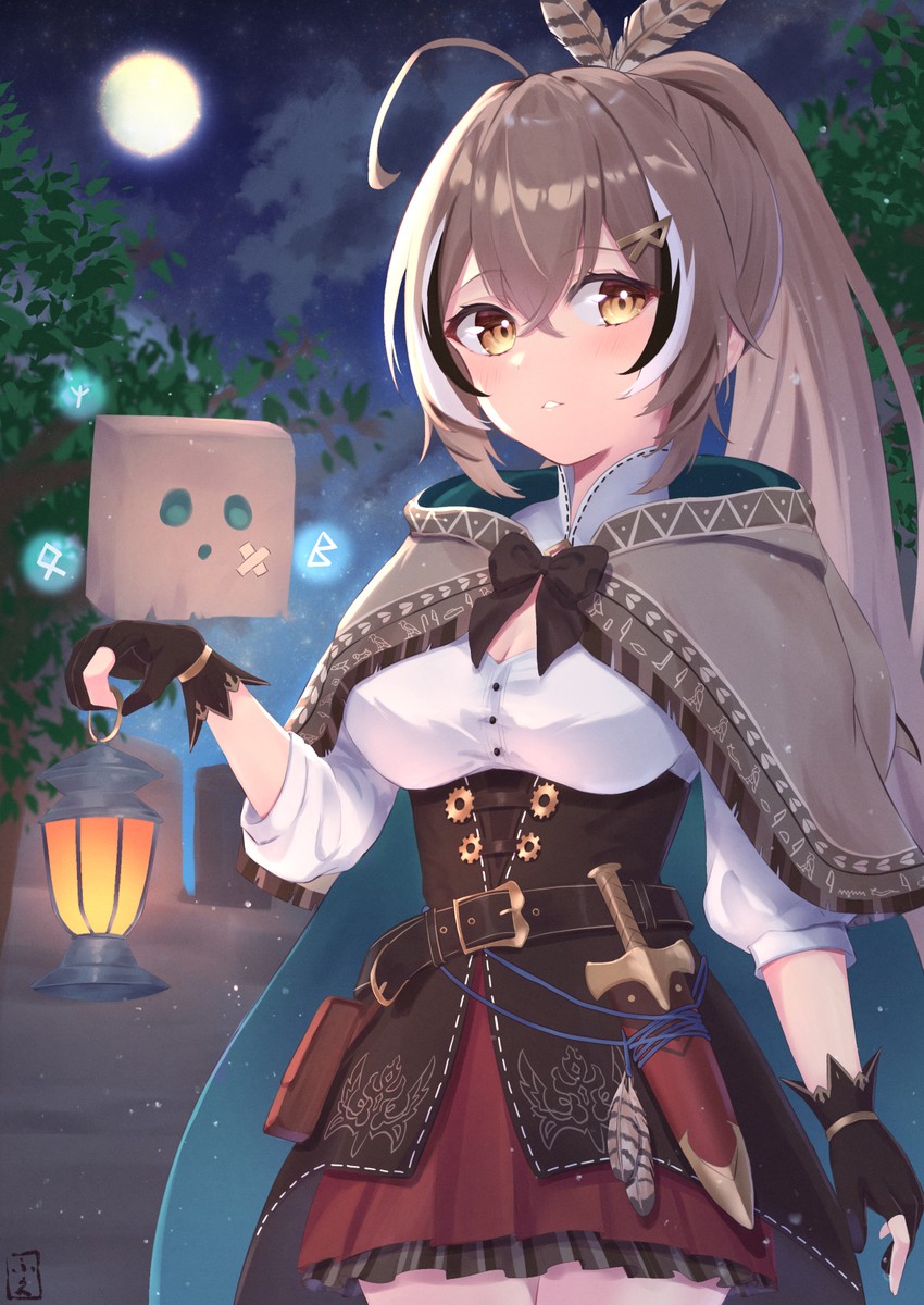 nanashi mumei and friend (hololive and 1 more) drawn by fue_(lars0713)