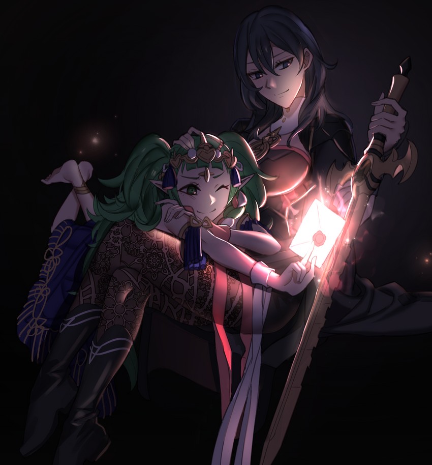 female byleth and sothis (fire emblem and 2 more) drawn by ebinku