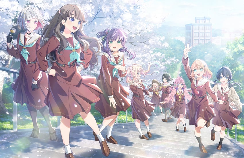 hinoshita kaho, fujishima megumi, otomune kozue, murano sayaka, yugiri tsuzuri, and 4 more (love live! and 1 more)