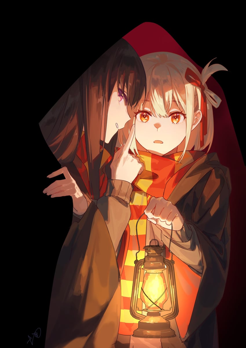 nishikigi chisato and inoue takina (lycoris recoil and 2 more) drawn by walluka