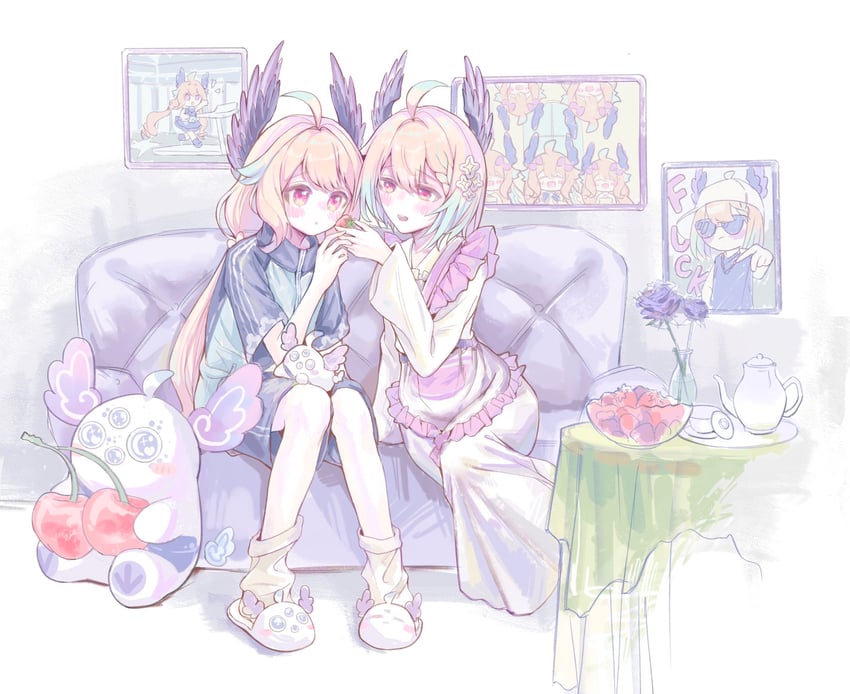 enna alouette and aloupeep (nijisanji and 1 more) drawn by oneyife1