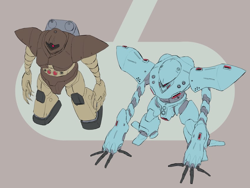 hygogg and gogg (gundam and 2 more) drawn by mecha_kaku_man