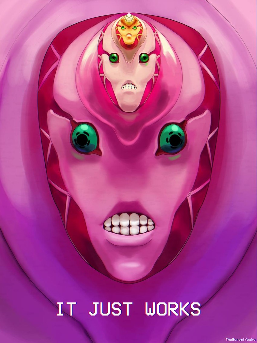 king crimson (jojo no kimyou na bouken and 1 more) drawn by yoako