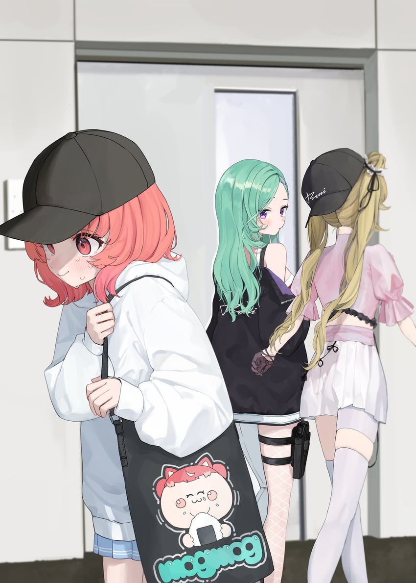 yakumo beni, hanabusa lisa, and yumeno akari (vspo! and 1 more) drawn by hanada_ten