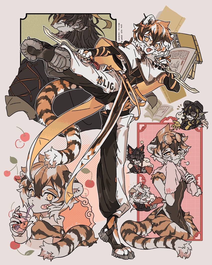 hung, waai fu, lee, aak, and huai tianpei (arknights) drawn by sirakaro