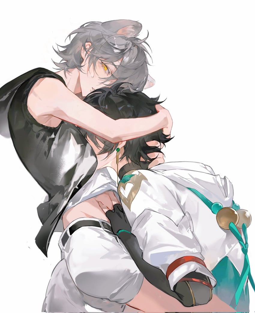 trailblazer, caelus, and dan heng (honkai and 1 more) drawn by loomiuus