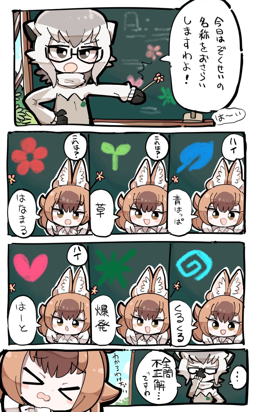 dhole and meerkat (kemono friends and 1 more) drawn by kanmoku-san