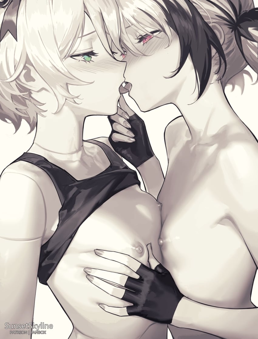 gigi murin and cecilia immergreen (hololive and 1 more) drawn by sunsetskyline