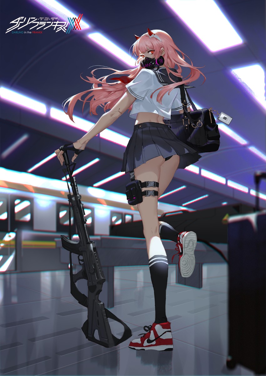zero two (darling in the franxx) drawn by zhongfeng_lee
