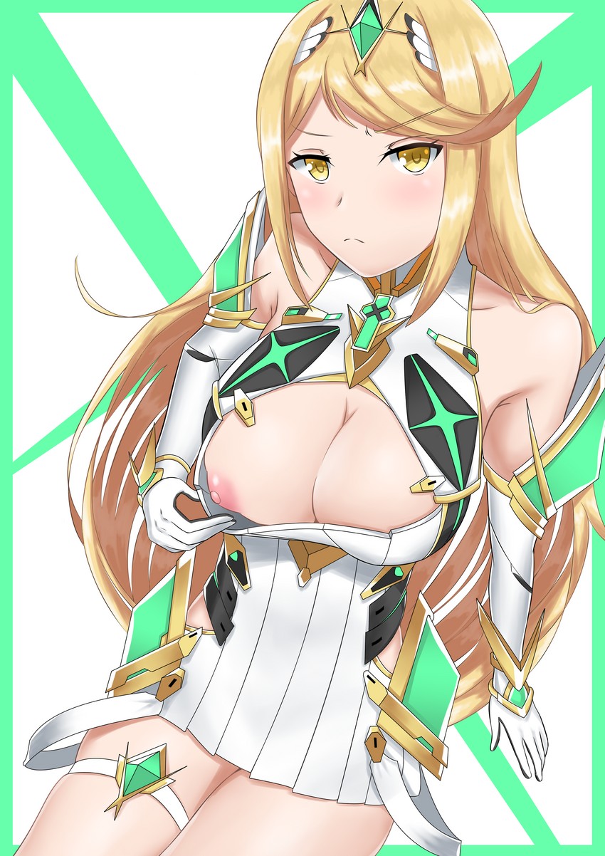 mythra (xenoblade chronicles and 1 more) drawn by theakingu