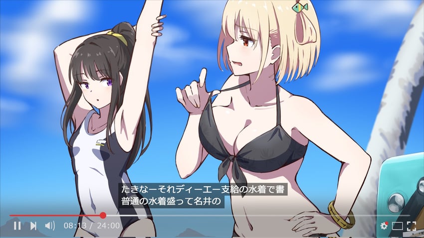 nishikigi chisato and inoue takina (lycoris recoil) drawn by hyoe_(hachiechi)