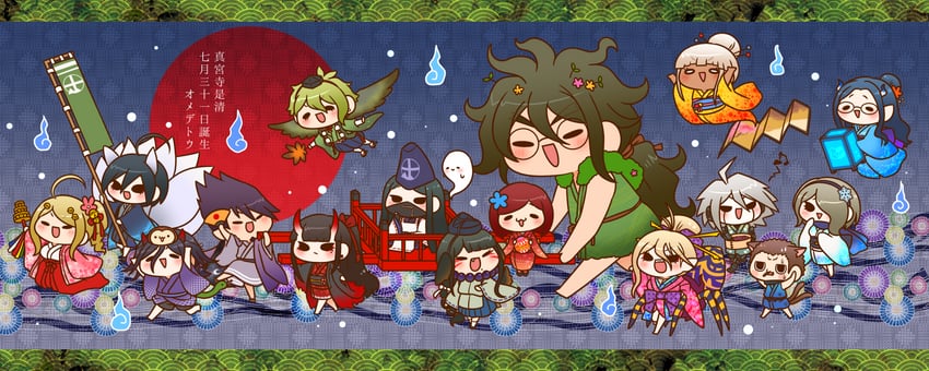 oma kokichi, saihara shuichi, akamatsu kaede, harukawa maki, momota kaito, and 10 more (danganronpa and 1 more) drawn by yumaru_(marumarumaru)