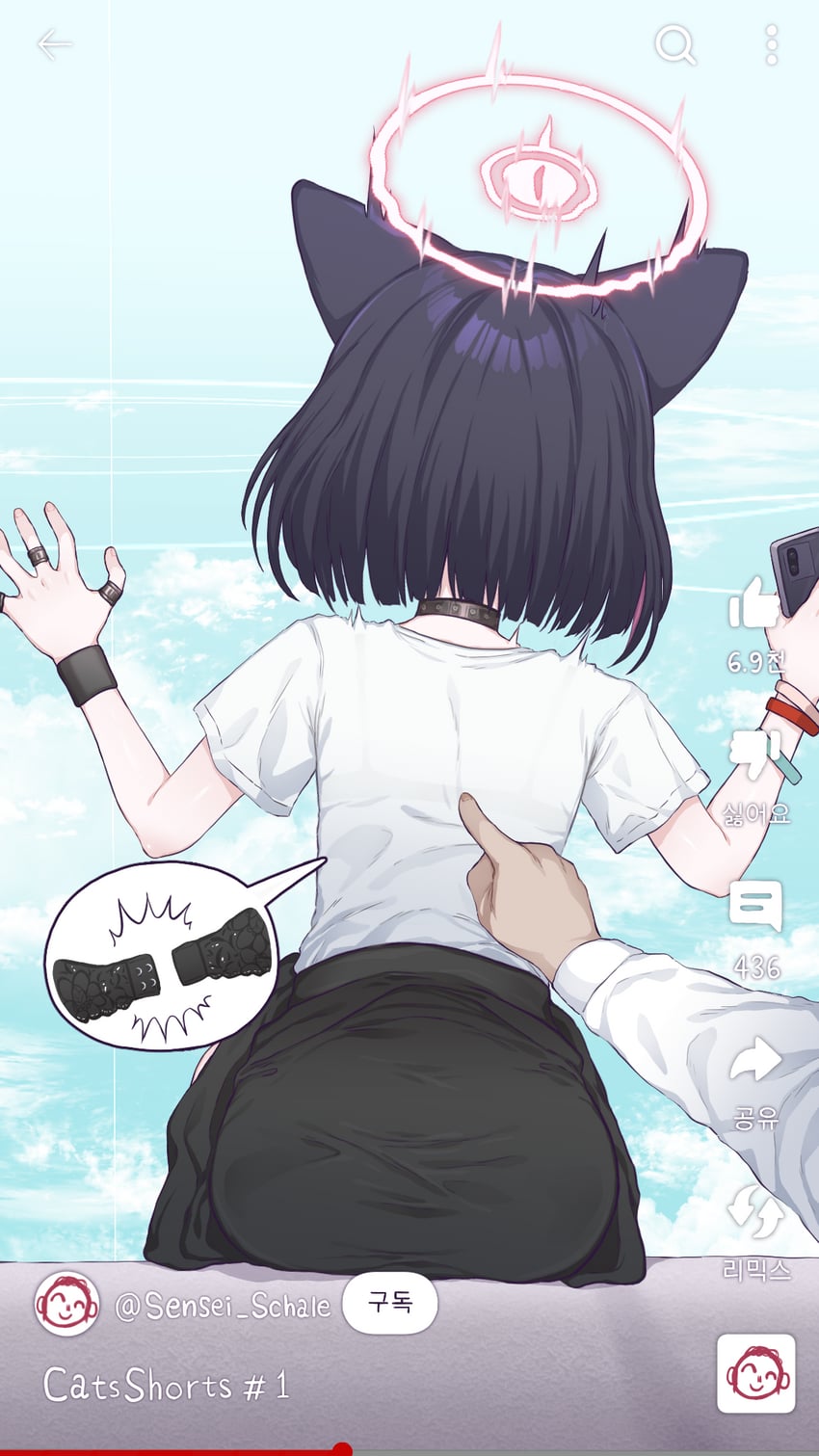 sensei, doodle sensei, and kazusa (blue archive) drawn by lee_mae_hyang