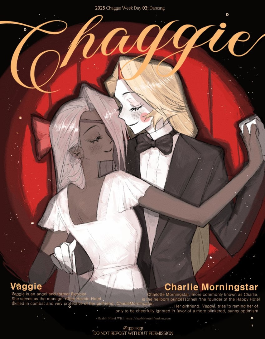 charlie morningstar and vaggie (hazbin hotel) drawn by tppiiiiqqt