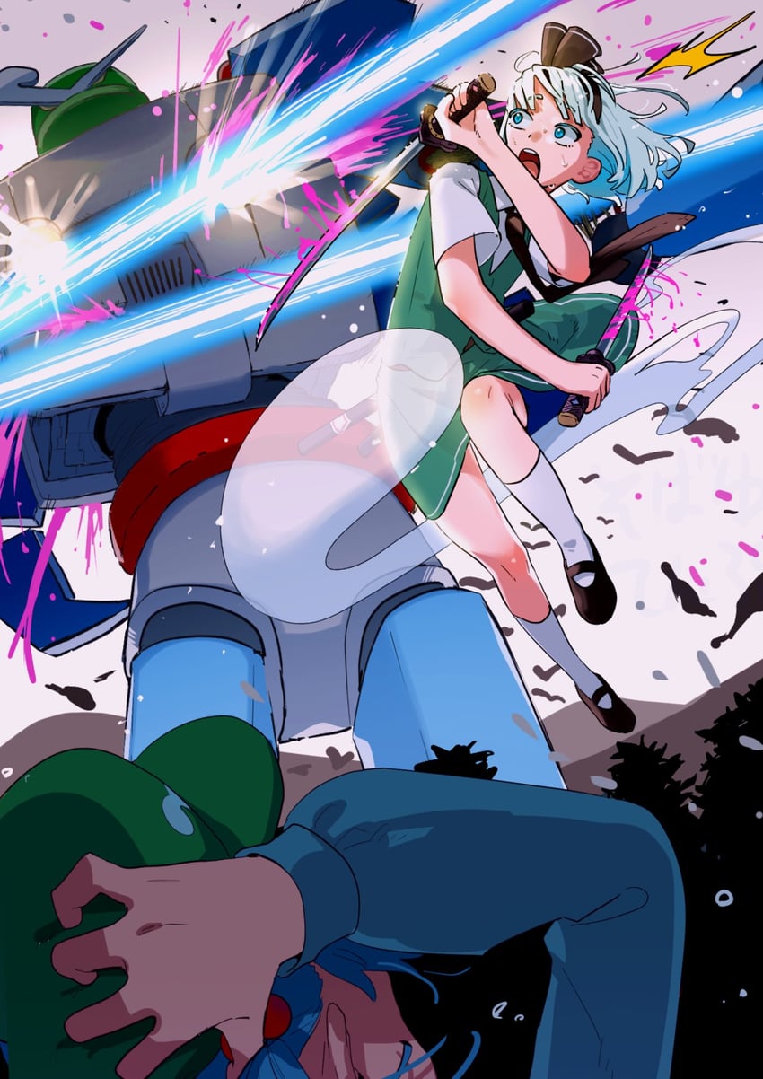 konpaku youmu and kawashiro nitori (touhou) drawn by sobayu_to_tenpura