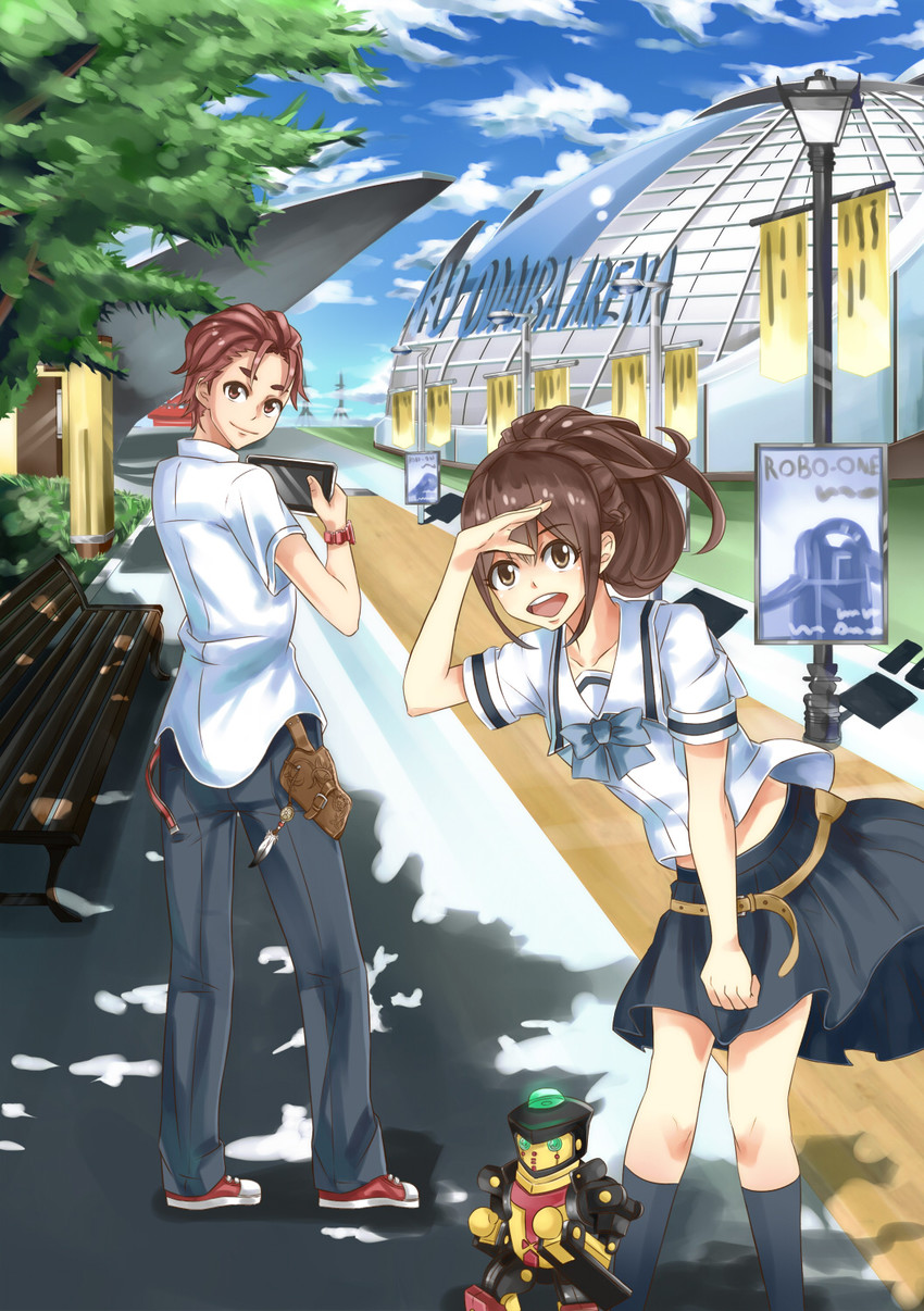 senomiya akiho, yashio kaito, and tanegashimachine-3 (robotics;notes) drawn by xsorax812
