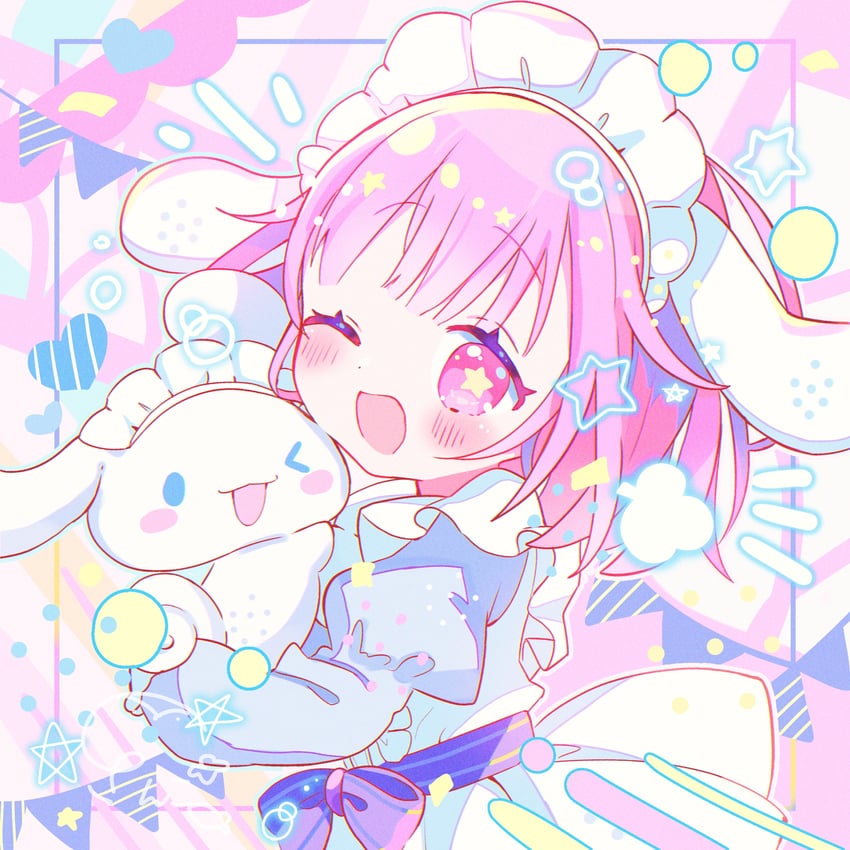ootori emu and cinnamoroll (project sekai and 2 more) drawn by sango_(35sangosan)
