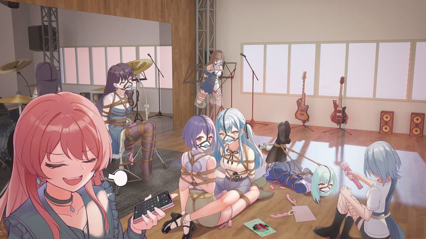 chihaya anon, togawa sakiko, nagasaki soyo, shiina taki, wakaba mutsumi, and 2 more (bang dream! and 1 more) drawn by nameless_ark