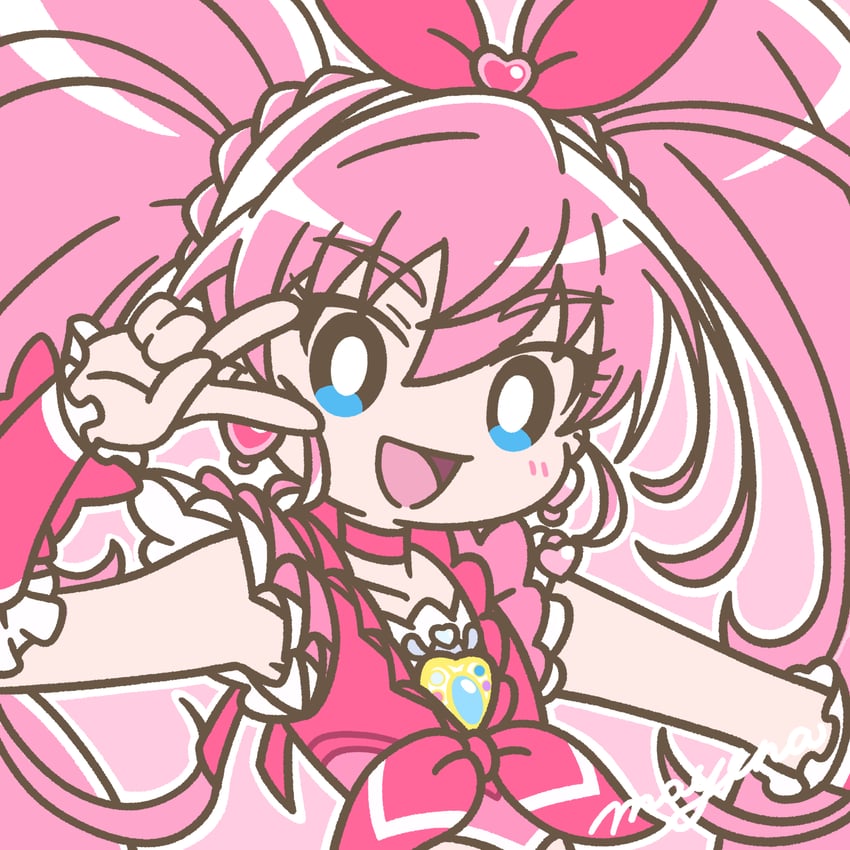 houjou hibiki and cure melody (precure and 1 more) drawn by mayena