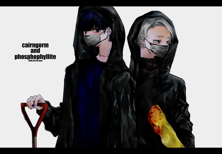 phosphophyllite and cairngorm (houseki no kuni) drawn by nemui_neko