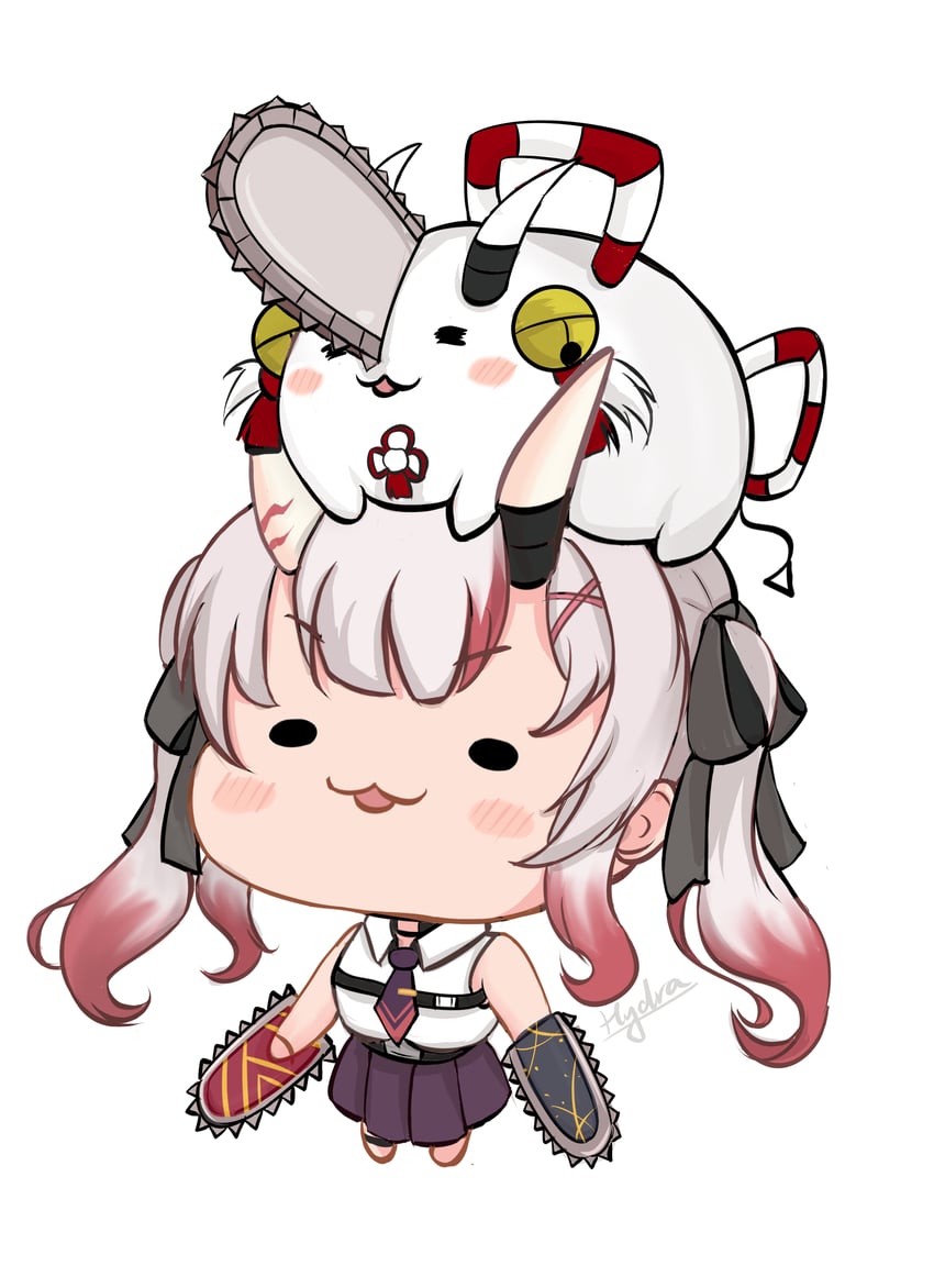 nakiri ayame, pochita, and poyoyo (hololive and 1 more) drawn by hydraexp