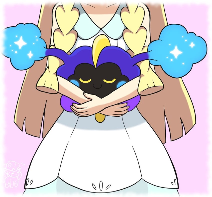 lillie, alolan vulpix, and cosmog (pokemon and 1 more) drawn by takamame
