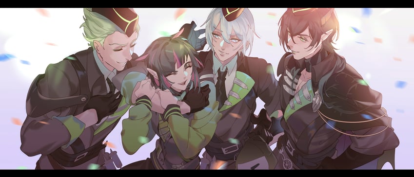 lilia vanrouge, malleus draconia, silver vanrouge, and sebek zigvolt (twisted wonderland) drawn by fishee_(fisheem4mmal)