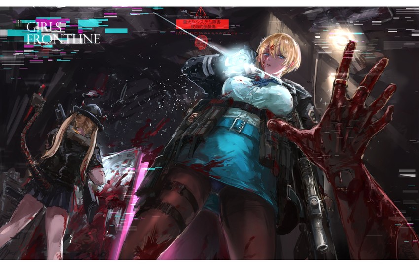 vsk-94, m870, and elid (girls' frontline) drawn by osakana_(denpa_yun'yun)