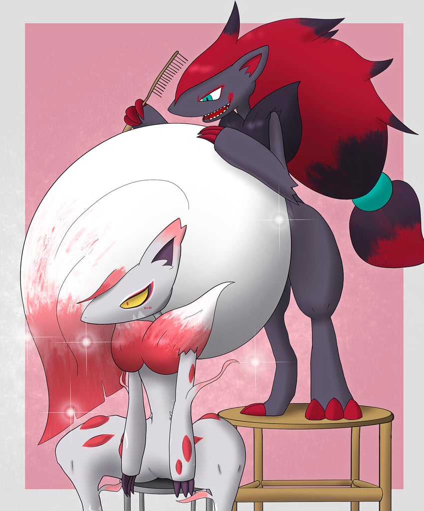 zoroark and hisuian zoroark (pokemon) drawn by beranda