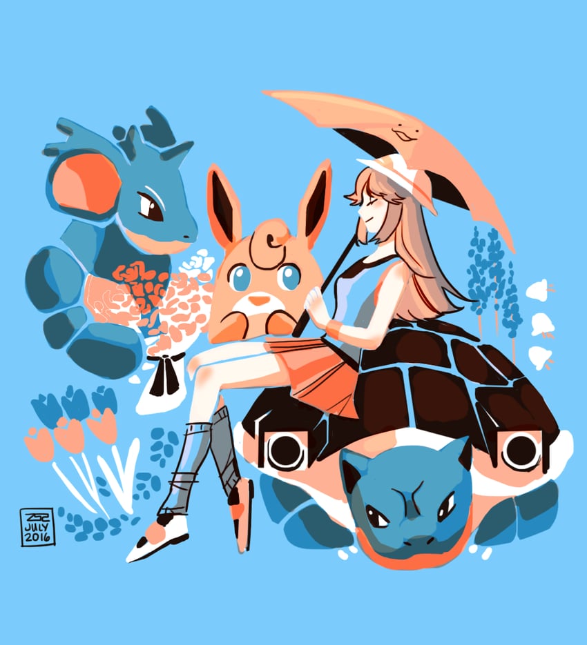 leaf, green, ditto, blastoise, wigglytuff, and 2 more (pokemon and 1 more) drawn by jhoca