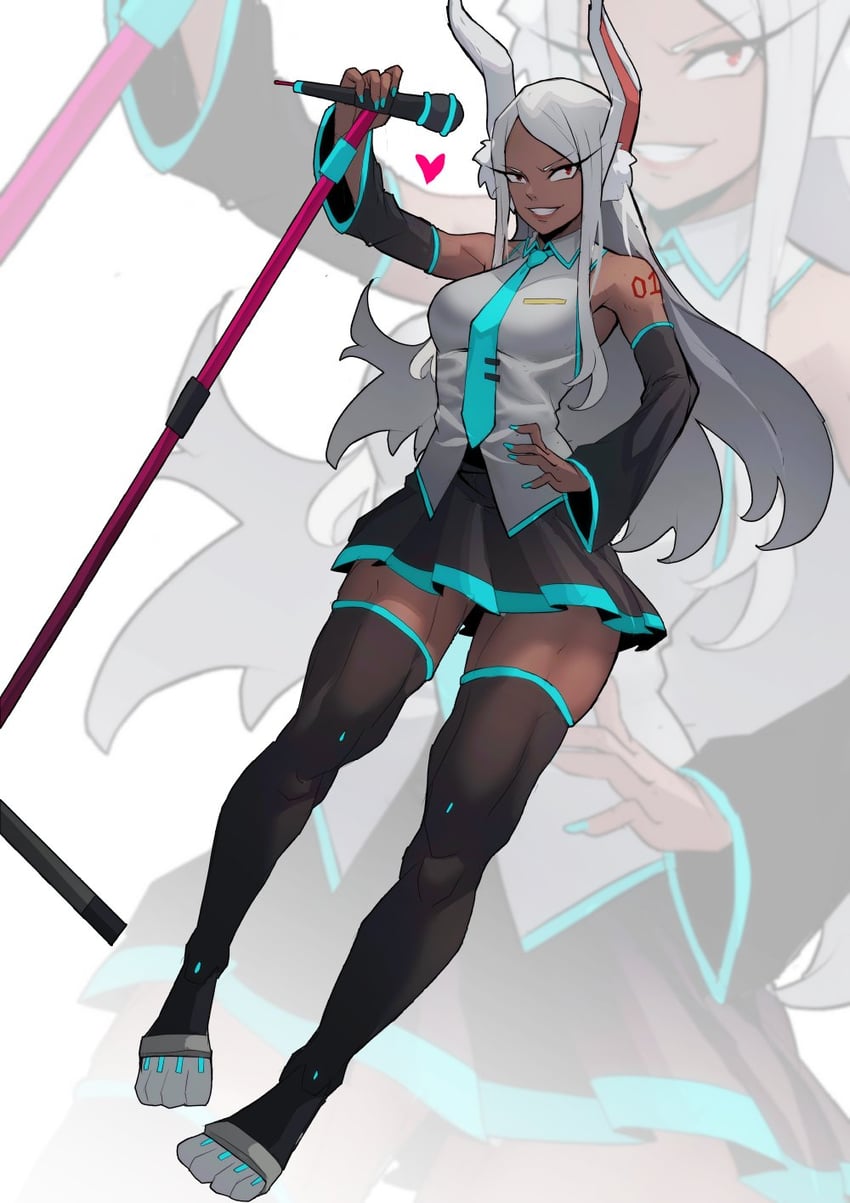 hatsune miku and mirko (vocaloid and 1 more) drawn by funi_xd