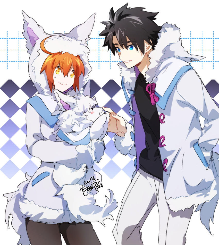 fujimaru ritsuka and fou (fate and 1 more) drawn by minazaka