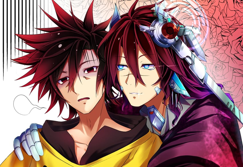 sora and einzig (no game no life) drawn by fusen_haru
