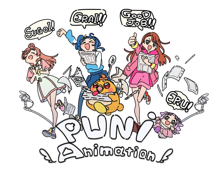 sora harewataru, nijigaoka mashiro, hijiri ageha, yuunagi tsubasa, and ellee-chan (precure and 1 more) drawn by saitou_atsushi_(kamatamanankotu)
