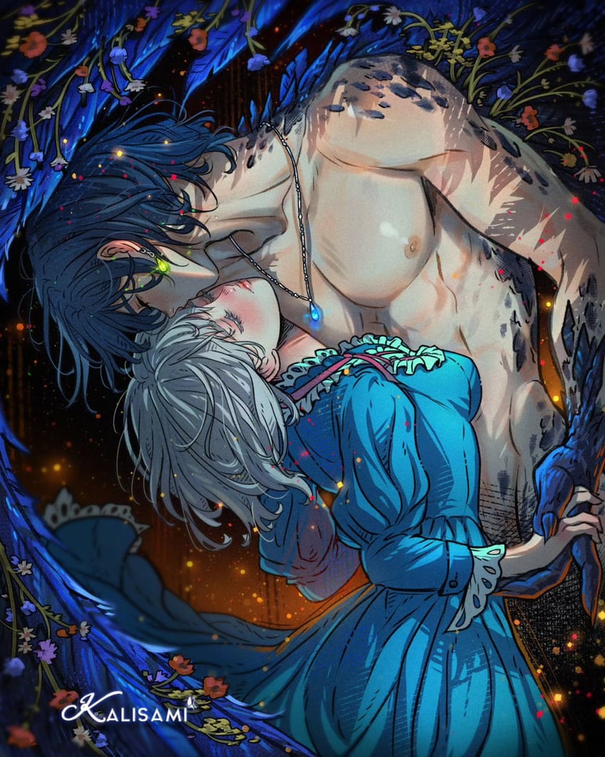 howl pendragon and sophie hatter (howl no ugoku shiro) drawn by kalisami1