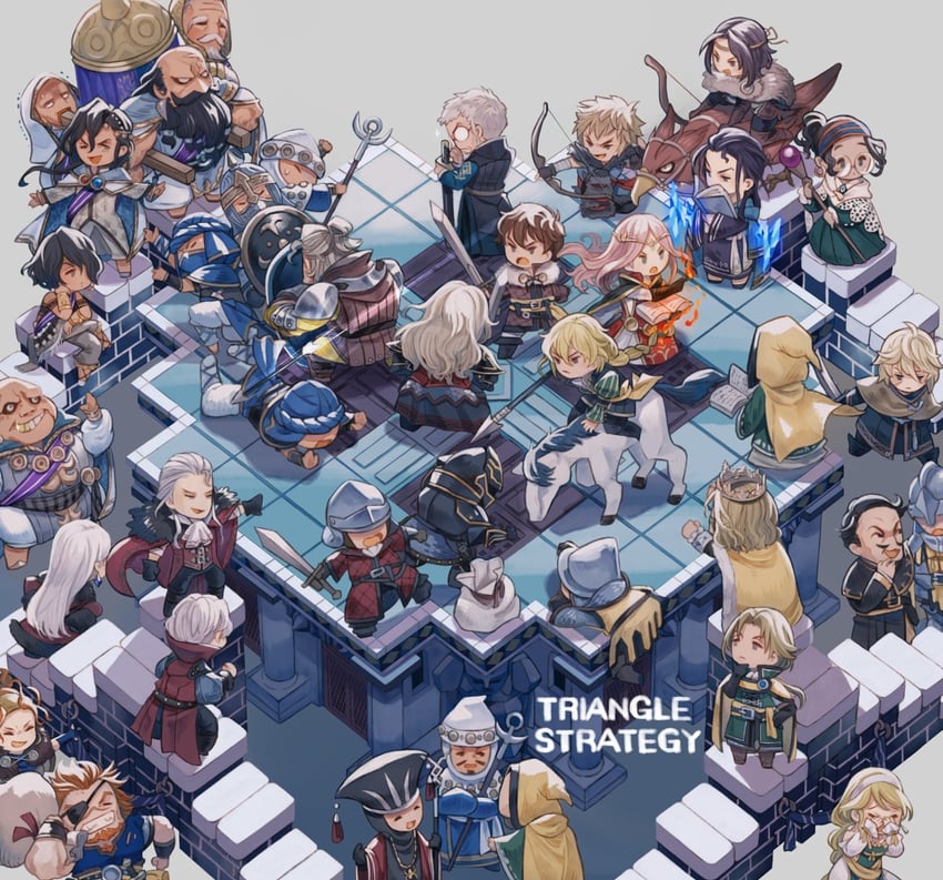 frederica aesfrost, serenoa wolffort, roland glenbrook, benedict pascal, anna pascal, and 24 more (triangle strategy) drawn by irono16