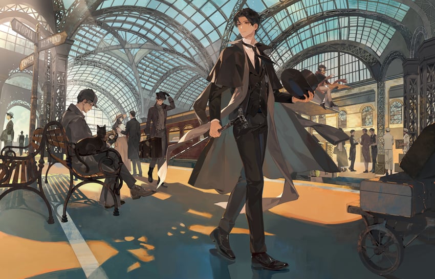 klein moretti, gehrman sparrow, melissa moretti, merlin hermes, benson moretti, and 2 more (lord of the mysteries)