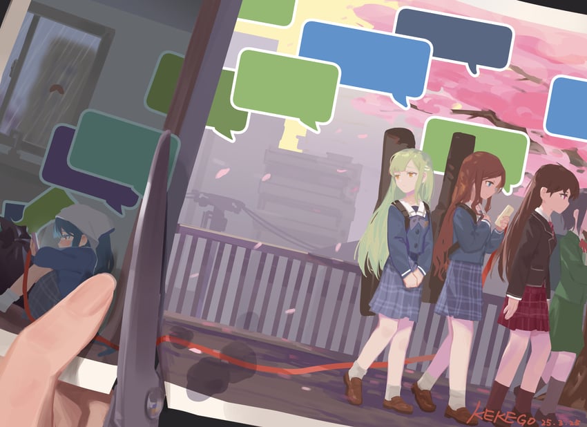 togawa sakiko, nagasaki soyo, shiina taki, wakaba mutsumi, and takamatsu tomori (bang dream! and 1 more) drawn by kekego
