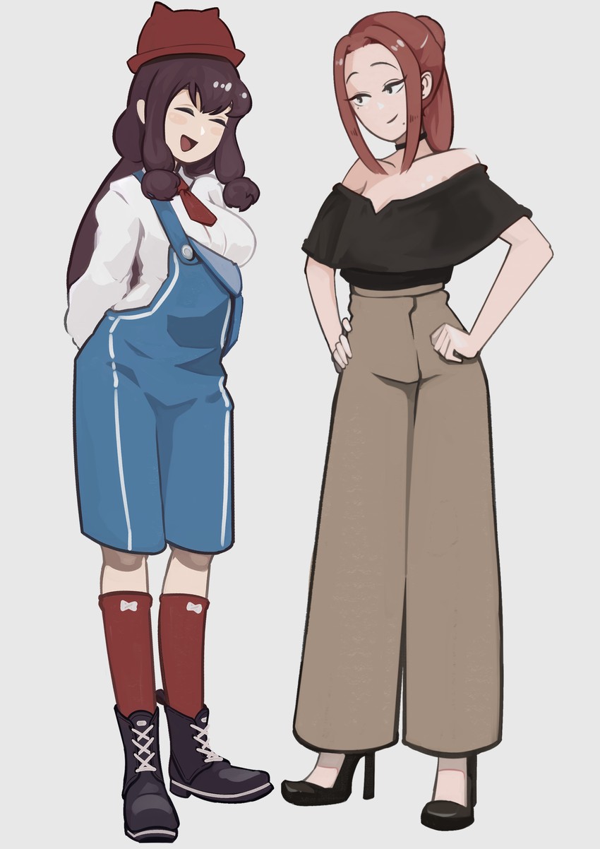 onemine nene and otori kaede (komi-san wa komyushou desu) drawn by yan_jhia