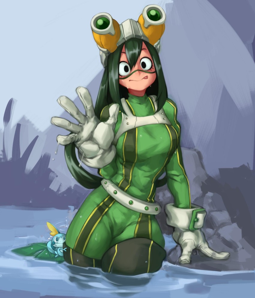asui tsuyu and sobble (pokemon and 2 more) drawn by kelvin_hiu