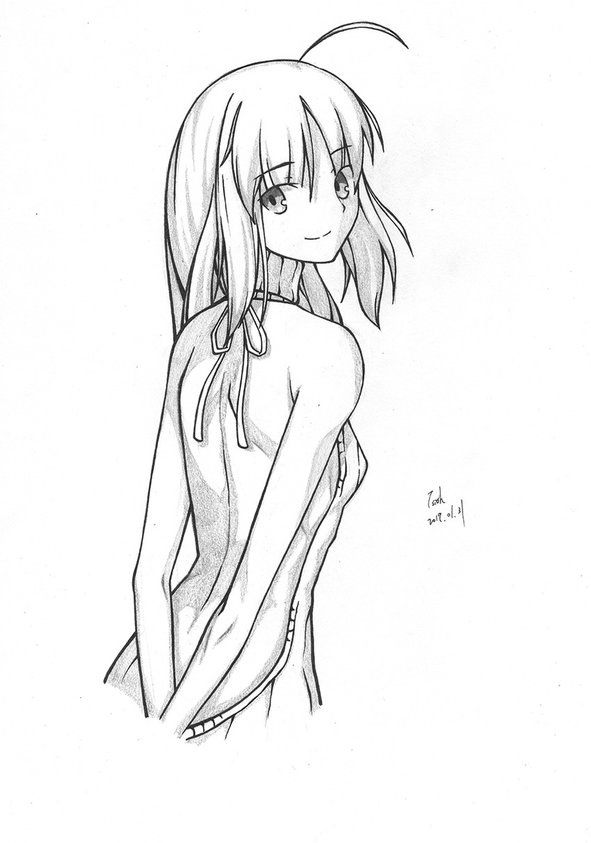 artoria pendragon and saber (fate and 1 more) drawn by tsioh527