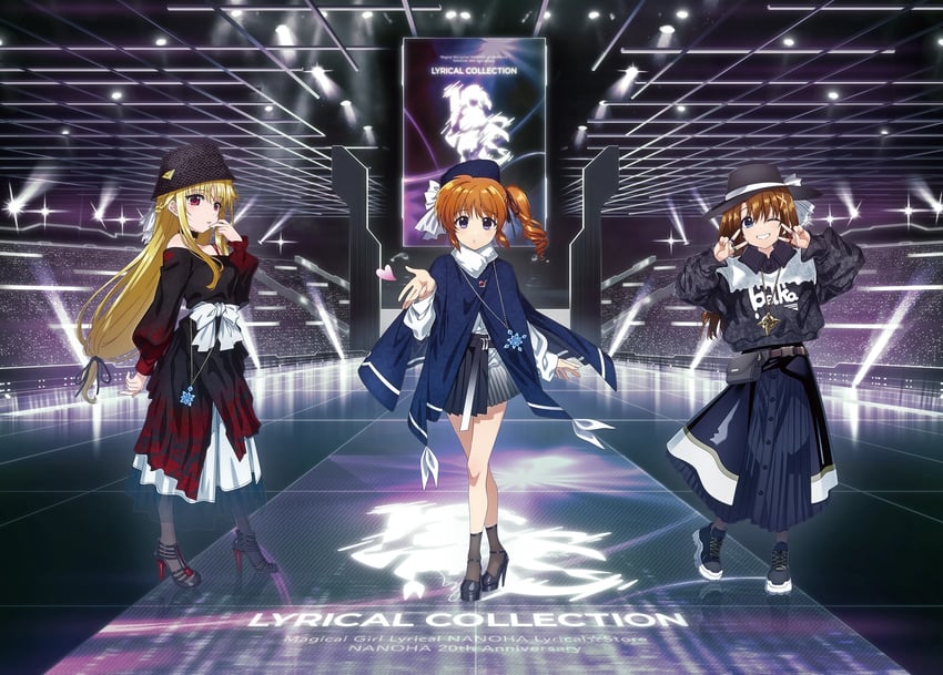 fate testarossa, takamachi nanoha, yagami hayate, raising heart, bardiche, and 1 more (lyrical nanoha and 1 more)