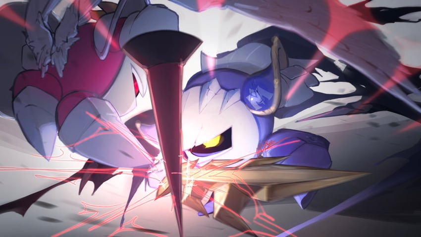 meta knight and galacta knight (kirby) drawn by n4_sukihoudai