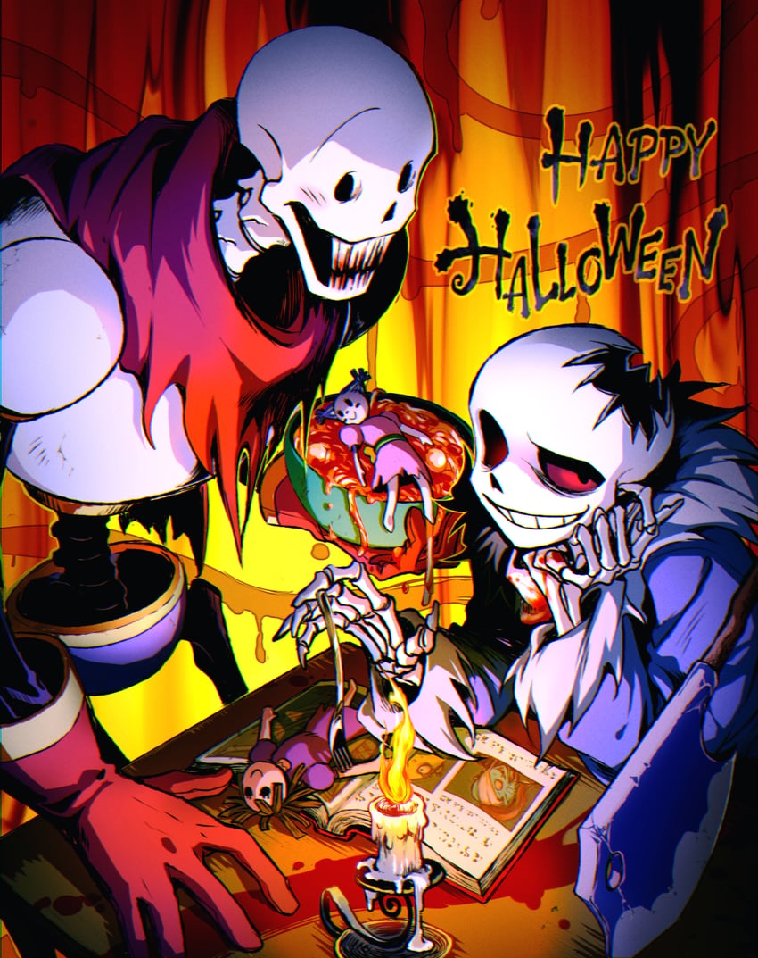 papyrus and sans (undertale and 1 more) drawn by ahin_vpv