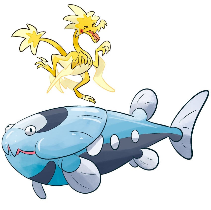 dracovish, arctozolt, dracozolt, and arctovish (pokemon) drawn by j_stocky